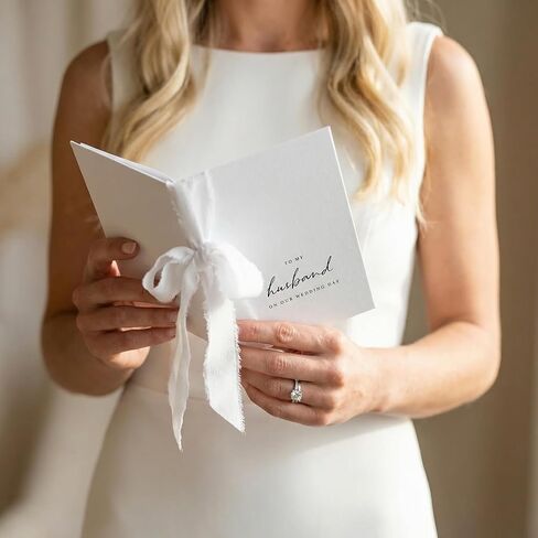 Elegant Wedding Vow Books with 5 Ribbons - Perfectly Sized His and Hers Vow Book Set of 2 with Lined Pages to Write Whatever is on Your Heart - A Beautiful Personalized Addition For Your Wedding Day in Kuwait