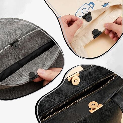 ElevateTech Magnetic Snap Buttons, 12 Pairs Magnetic Snaps for Purses and Tote No-Sewing Seamless Buckle Clasp Metal Snap Closures Fasteners Replacement for Bags Clothing DIY Crafts (Sliver, Gold) in Kuwait