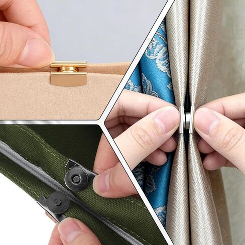 ElevateTech Magnetic Snap Buttons, 12 Pairs Magnetic Snaps for Purses and Tote No-Sewing Seamless Buckle Clasp Metal Snap Closures Fasteners Replacement for Bags Clothing DIY Crafts (Sliver, Gold) in Kuwait
