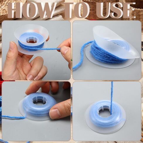 Zhehao 50 Pcs No-Tangle Thread Bobbins 2.43'' String Organizer Weave Winder Tool Yarn Bobbins for Knotting or Rope Arrangement, Home Organization, Handmade Gifts in Kuwait