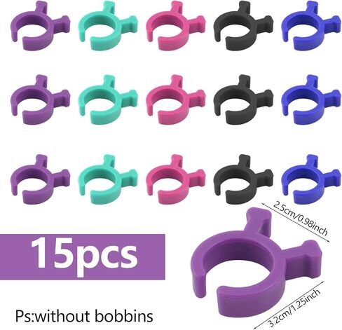 15Pcs Spool Clip Spool Protector, Bobbin Holder Set for Sewing Machines, Bobbin Clamps for Organizing Threads and Avoiding Tangles in Kuwait