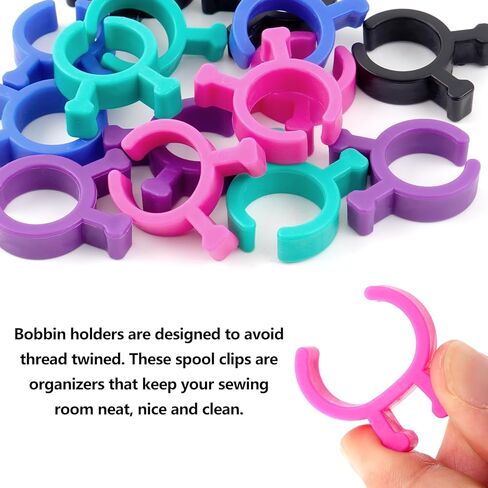 15Pcs Spool Clip Spool Protector, Bobbin Holder Set for Sewing Machines, Bobbin Clamps for Organizing Threads and Avoiding Tangles in Kuwait