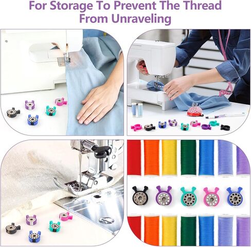 15Pcs Spool Clip Spool Protector, Bobbin Holder Set for Sewing Machines, Bobbin Clamps for Organizing Threads and Avoiding Tangles in Kuwait