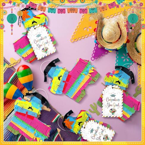 6 Sets Graduation Donkey Piñata Mini Donkey Piñata with Card Rope Fillable Piñata for Mexican Graduation Decorations End of Year Party Supplies Photo Props for Candy and Treats in Kuwait