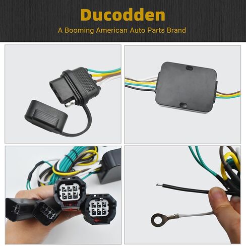 4-Pin Trailer Wiring Harness 56331 Compatible with 2011-2020 Dodge Grand Caravan, 2011-2016 Chrysler Town and Country, 2012-2015 Ram C/V，4-Way Tow Hitch Wire T-Connector Plug n Play in Kuwait