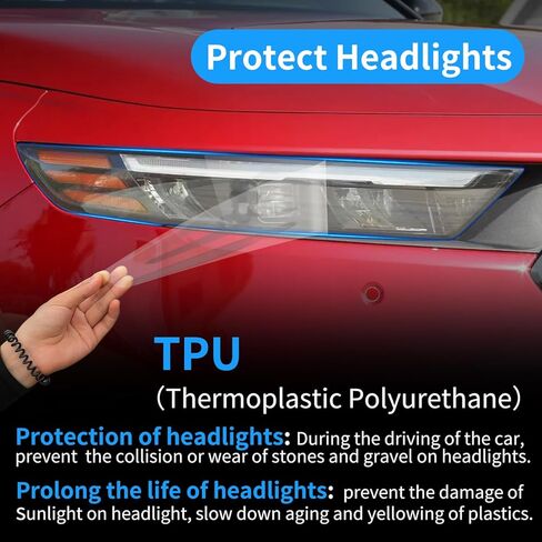 Car Headlight Protection Film for Honda Accord 2023 2024 2025 2026 11th gen Auto Accessories Lucency Vinyl Exterior Decoration Self Adhesive Sheet Sticker Cover Tint Tail Light in Kuwait