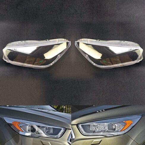 غطاء المصباح الأمامي للسيارة بديل لسيارة Ford Kuga/Ford Escape 2017 2018 2019 غطاء أمامي شفاف لعدسة المصابيح الأمامية (زوج) in Kuwait