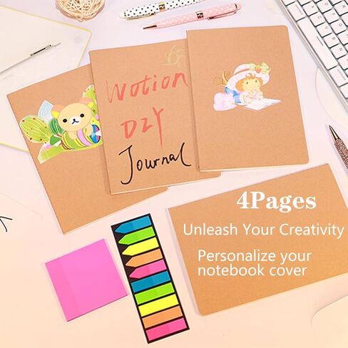 SZYIKUER A5 Kraft Notebooks Bulk, Graph Paper Journaling Notebooks, Notebooks for Work, Journal notebooks for kids, Composition Notebooks for School， 60 Pages ，8.3x5.5 Inches 4Pack in Kuwait