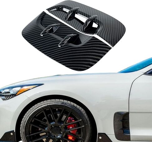 2PCS Side Fender Vent Trim Covers Compatible with Kia Stinger 2018-2023 Side Vent Grill Trim Cover Stinger (Carbon Fiber Look) in Kuwait