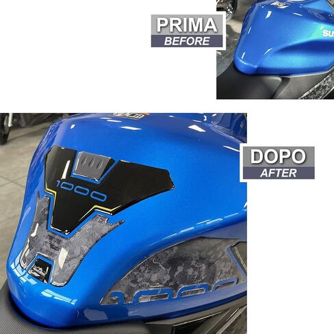 Resin Bike Motorcycle 3D Stickers Compatible with Suzuki GSX-S 1000 2021-2026 Blue Miami. Tank Protector from Impact and Scratches. Resin Stickers - Made in Italy in Kuwait