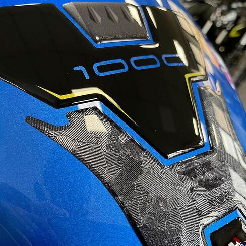 Resin Bike Motorcycle 3D Stickers Compatible with Suzuki GSX-S 1000 2021-2026 Blue Miami. Tank Protector from Impact and Scratches. Resin Stickers - Made in Italy in Kuwait