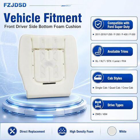 FZJDSD Driver Side Bottom Replacement Seat Foam Cushion Compatible with Ford F250 F350 F450 F550 Lariat 2011 2012 2013 2014 2015 2016 in Kuwait
