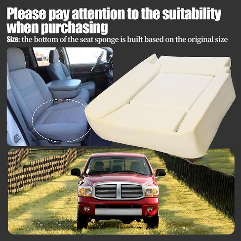 Front Driver Side Bottom Seat Foam Cushion Replacement for Dodge Ram 1500 2500 3500 4500 5500 Pickup Truck 2006-2010 Pickup Truck Driver Side Lower Pad Seat Foam Replacement, Replaces 5180021AA in Kuwait