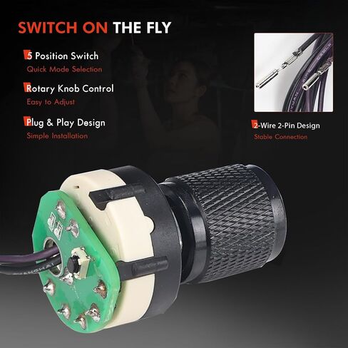 DSP5 SOTF Switch Compatible with 2004.5-2005 Chevy Silverado GMC Sierra 2500HD 3500HD 6.6L Duramax LLY, 5-Position 2-Wire 2-Pin Shift-On-The-Fly Rotary Selector Switch in Kuwait