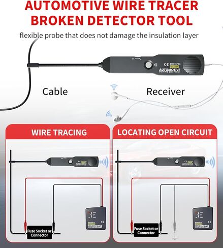 EM415Pro Wire Tracer Electrical Automotive Open & Short Finder, VEHLIVE 6-42V DC Circuit Tester Automotive Circuit Breaker Finder Fault Probe Wire Tracker Electrical Cable Tracer for Car, Boat,Trailer in Kuwait