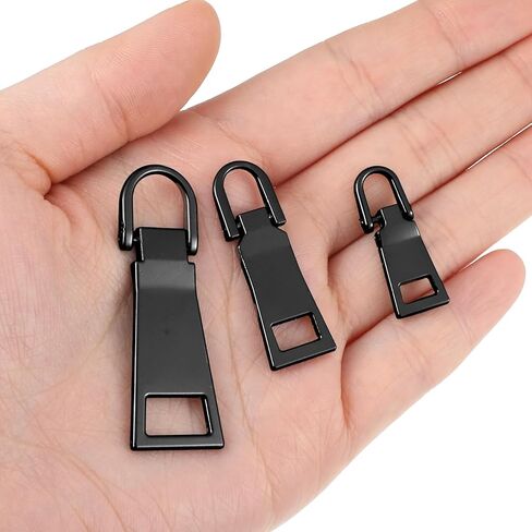 6 PCS Zipper Pull Replacement, Metal Zipper Pulls Tab Handle Mend Fixer Zippers Tab Repair Heavy Duty Zippers Fixer Fasteners for Luggage Bag Backpack Jacket Coat Boots, Sewing Notions (3 Sizes) in Kuwait