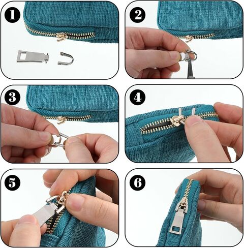 6 PCS Zipper Pull Replacement, Metal Zipper Pulls Tab Handle Mend Fixer Zippers Tab Repair Heavy Duty Zippers Fixer Fasteners for Luggage Bag Backpack Jacket Coat Boots, Sewing Notions (3 Sizes) in Kuwait
