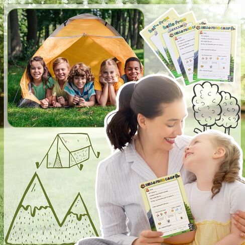 12 Set Camp Setstationary Letter and Envelopes, Sleepaway Camp Essentials with Camp Postcards, Summer Stationery Letter Writing Kit for Boys and Girls in Kuwait