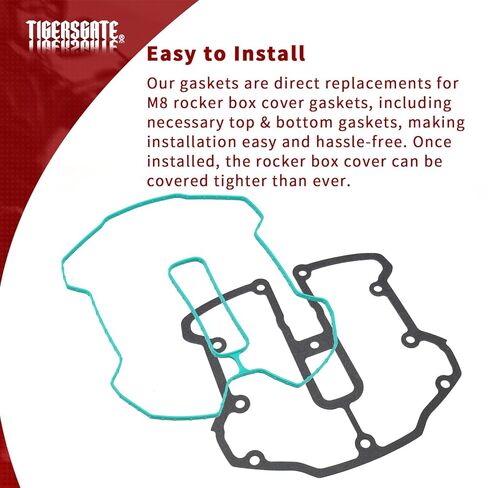M8 Rocker Box Cover Gaskets Kit of 2pc Top & 2pc Bottom Designed for 2017-up Harley M8 Milwaukee-Eight Touring Softail Models in Kuwait