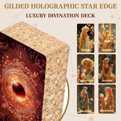 Ethereal Elves Modern Witch Tarot Cards with Guide Book, Unique New Beginner Fairy Tarot Deck with Gold Foil Edges. for Love, Wealth, Career, Spirit, Relationships & Adventure in Kuwait
