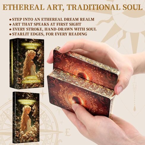 Ethereal Elves Modern Witch Tarot Cards with Guide Book, Unique New Beginner Fairy Tarot Deck with Gold Foil Edges. for Love, Wealth, Career, Spirit, Relationships & Adventure in Kuwait