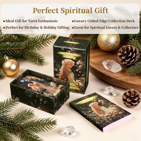 Ethereal Elves Modern Witch Tarot Cards with Guide Book, Unique New Beginner Fairy Tarot Deck with Gold Foil Edges. for Love, Wealth, Career, Spirit, Relationships & Adventure in Kuwait