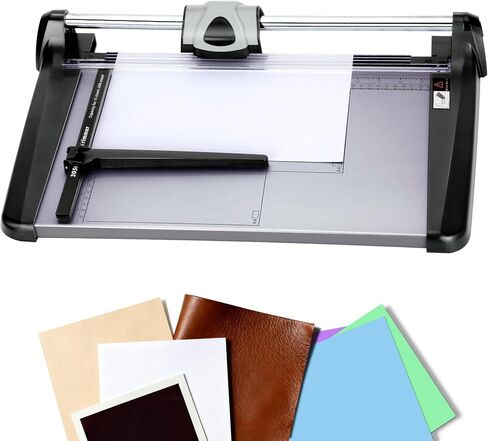 Heavy Duty Rotary Paper Cutter 15 Sheet, 14" Precision Paper Trimmer with Auto Clamp, Clean Cuts for Cardstock, Photos, Crafts & Office Use in Kuwait