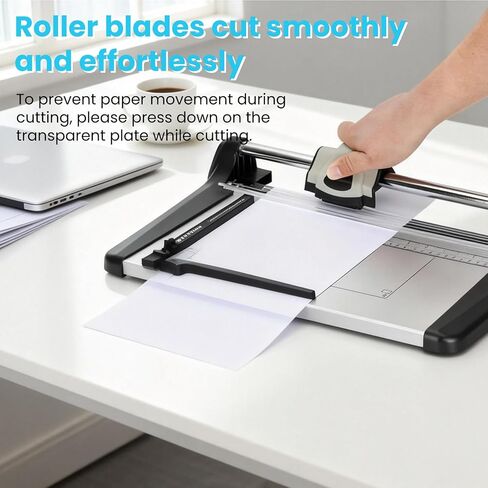 Heavy Duty Rotary Paper Cutter 15 Sheet, 14" Precision Paper Trimmer with Auto Clamp, Clean Cuts for Cardstock, Photos, Crafts & Office Use in Kuwait