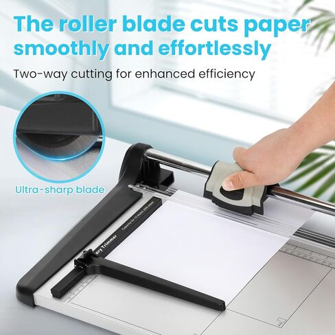 Heavy Duty Rotary Paper Cutter 15 Sheet, 14" Precision Paper Trimmer with Auto Clamp, Clean Cuts for Cardstock, Photos, Crafts & Office Use in Kuwait