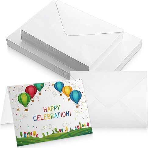 60 Sets Watercolor Cards with Envelopes, 140lb/300 GSM Cotton Heavyweight Foldable Greeting Paper Card, 5x7 Inch Foldable Blank Watercolor Postcards and Envelopes, Greeting Card for All Occasions in Kuwait