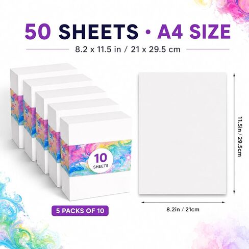 DIYEAH Art Paper Sheet 50 Sheets Pack Water Marbling Paper for Painting Boys and Girls in Kuwait
