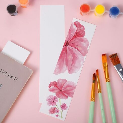 50 Pcs Watercolor Paper Blank Bookmarks 1.9" x 7.8" (5 x 20cm) Cotton Watercolor Cards for DIY Projects School Supply Gifts Tags, No Hole in Kuwait