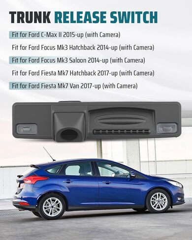 مفتاح تحرير صندوق السيارة يناسب Ford Focus 2015 2016 2017 2018، مفتاح تحرير الباب الخلفي الخلفي مع فتحة الكاميرا، استبدال F1EB-19B514-BE F1EB-19B514-BC in Kuwait