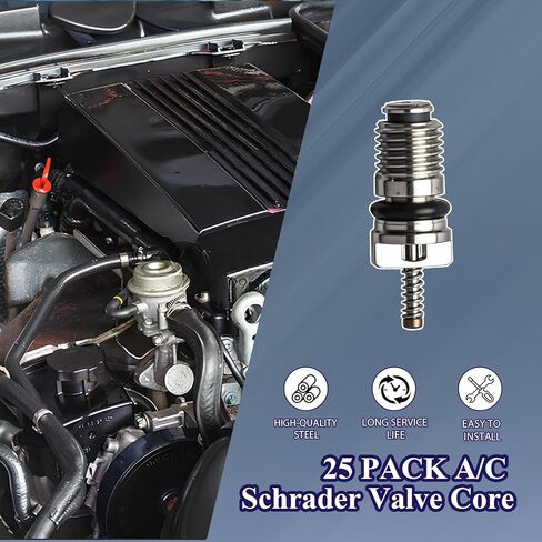 25 PCS Standard JRA A/C Schrader Valve Core for 134A、R12 Automotive Systems Replacement Compatible with BAS03005 MT0059 59347 15-75234 409914 2674 etc more Foreign & Domestic Vehicles in Kuwait