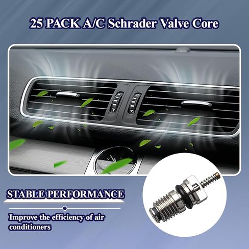 25 PCS Standard JRA A/C Schrader Valve Core for 134A、R12 Automotive Systems Replacement Compatible with BAS03005 MT0059 59347 15-75234 409914 2674 etc more Foreign & Domestic Vehicles in Kuwait