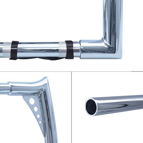 14" Rise Pre-wired 25mm Handlebar Compatible with 96-06 Sportster/Dyna/Softail/Road King (Super Glide) Chrome Pre Drilled Crash Bar in Kuwait