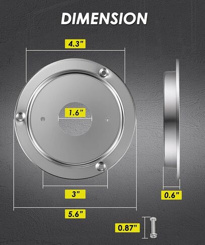 10Pcs Stainless Steel Watermelon Light Bezel Bracket for Watermelon LED Lights, 304 Stainless Steel Mounting Ring with Screws & Gaskets, Universal Truck Trailer RV Light Mount, Lights Not Included in Kuwait