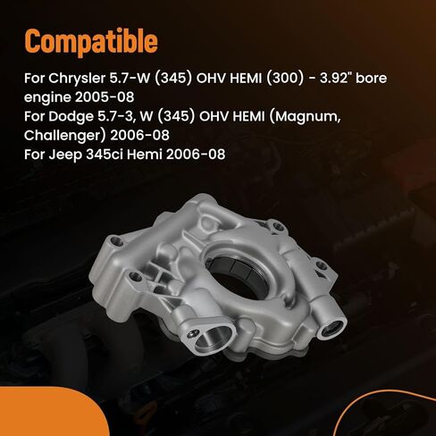 محركات maxpeedingrods مضخة زيت عالية الحجم M342HV تناسب كرايسلر 5.7-W (345) 2005-2008، لدودج 5.7-3، W (345) 2006-2008، لسيارة جيب 345ci Hemi 2006-2008 in Kuwait