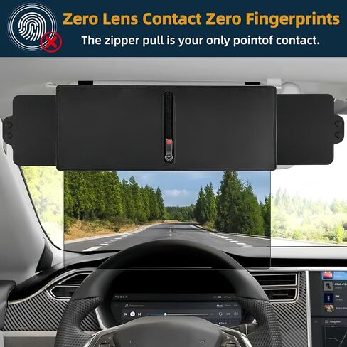 2Pcs Sun Visor Extender for Car,Upgraded Polarized,UV400 PC Lens Visor Extender Attachment for Car Visor with Zipper Slider,Car Visor Extender Sun Blocker Anti-Glare 2 Side Sunshade for Safe Driving in Kuwait