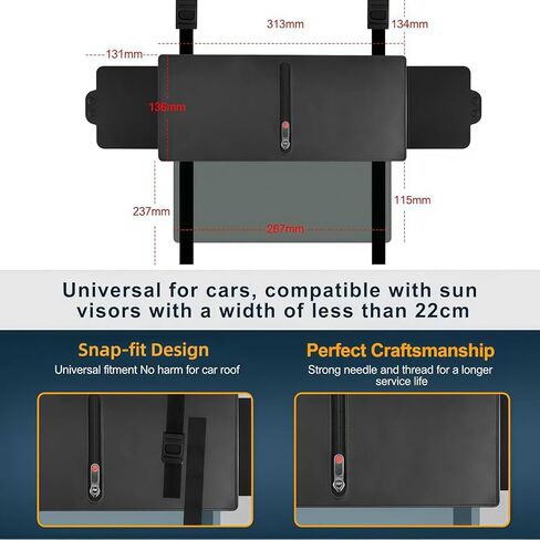 2Pcs Sun Visor Extender for Car,Upgraded Polarized,UV400 PC Lens Visor Extender Attachment for Car Visor with Zipper Slider,Car Visor Extender Sun Blocker Anti-Glare 2 Side Sunshade for Safe Driving in Kuwait