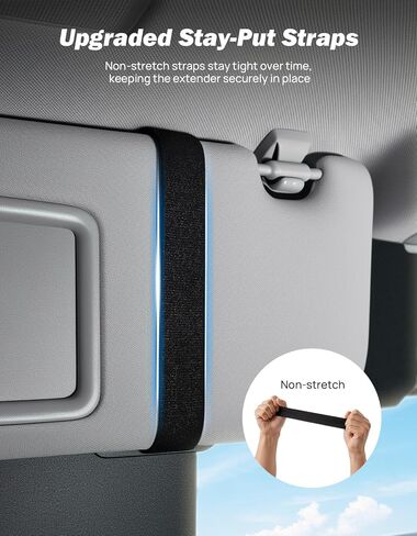 JOYTUTUS Car Sun Visor Extender, Adjustable Sun Visor Extension for Cars, Protects from Anti-Glare, UV Rays Sun Blocker Car Sun Visor Attachment in Kuwait