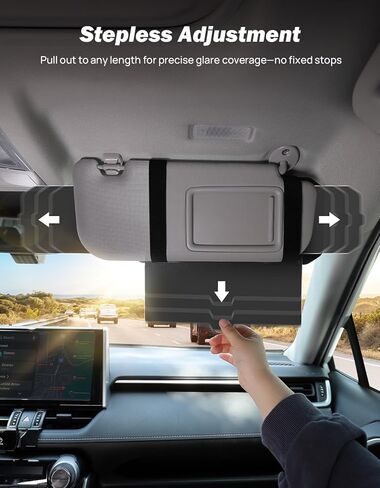 JOYTUTUS Car Sun Visor Extender, Adjustable Sun Visor Extension for Cars, Protects from Anti-Glare, UV Rays Sun Blocker Car Sun Visor Attachment in Kuwait