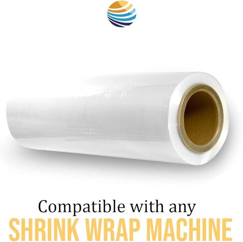 فيلم PrintFinish Shrink Wrap Film 525 'التفاف حراري POF Centerfold - بولي أوليفين عالي الجودة للخدمة الشاقة - 75 مقياس (12 "× 525") in Kuwait