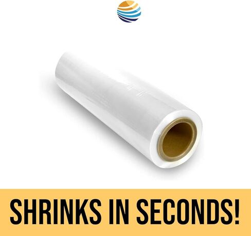 فيلم PrintFinish Shrink Wrap Film 525 'التفاف حراري POF Centerfold - بولي أوليفين عالي الجودة للخدمة الشاقة - 75 مقياس (12 "× 525") in Kuwait