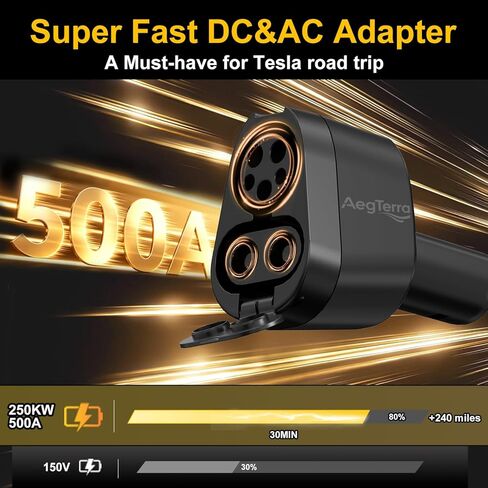محول 2 في 1 CCS1 وJ1772 إلى NACS (تيسلا)، بحد أقصى 250 كيلو وات 500 أمبير/تيار متردد شحن سريع/مستوى 1/2/3 شواحن لطراز تيسلا 3/Y/S/X/Cybertruck، يعمل مع Electrify America/ChargePoint/EVgo in Kuwait