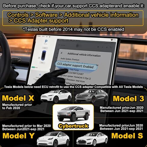 محول 2 في 1 CCS1 وJ1772 إلى NACS (تيسلا)، بحد أقصى 250 كيلو وات 500 أمبير/تيار متردد شحن سريع/مستوى 1/2/3 شواحن لطراز تيسلا 3/Y/S/X/Cybertruck، يعمل مع Electrify America/ChargePoint/EVgo in Kuwait