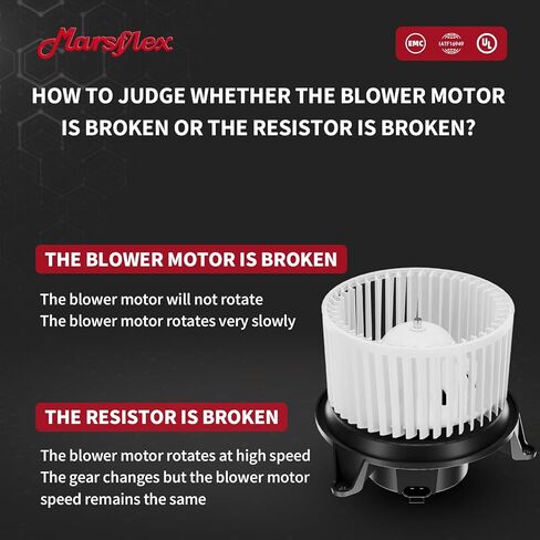 Marsflex Front Blower Motor 700101 for 2003-2007 Chevy Chevrolet GMC Silverado Sierra 1500 2500 3500 Avalanche Cadillac Escalade EXT 2004 2005 2006 Automotive Replacement Blower Motor Fan OE: PM9201 in Kuwait