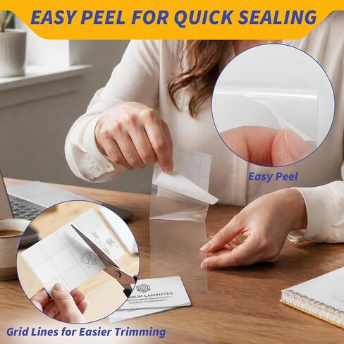 Binditek 20 Pack 10 Mil Self-Sealing Laminating Pouches, 2.6 x 3.9 Inches Self-Adhesive Laminating Pouches for Business Cards, ID Cards, Insurance Cards, Wallet Cards, Clear Glossy, No Machine Needed in Kuwait