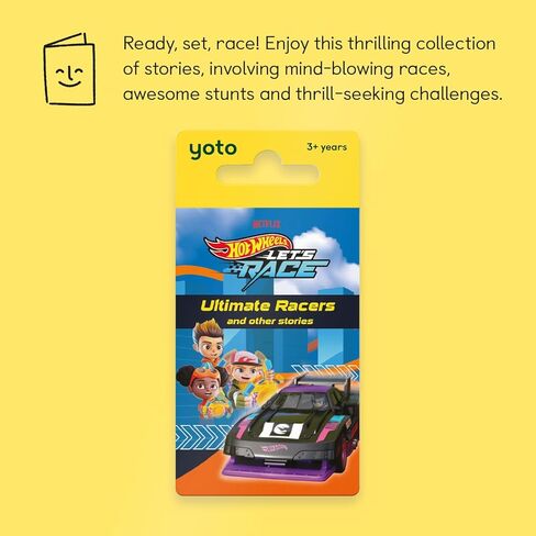 YOTO Hot Wheels Let's Race - بطاقة صوت للأطفال للاستخدام مع المشغل ومشغل صوت صغير الكل في 1، استماع تعليمي وخالي من الشاشة مع وقت اللعب الممتع ووقت النوم وقصص السفر، للأعمار من 3 سنوات فما فوق in Kuwait