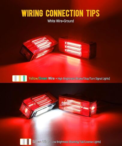 Partsam Submersible Low Profile Rectangular Trailer Lights 131 LEDs Combo Stop Brake Turn Tail License Running Side Marker with Reflective Stickers for Utility Boat Camper Trailers Trucks Pickups in Kuwait